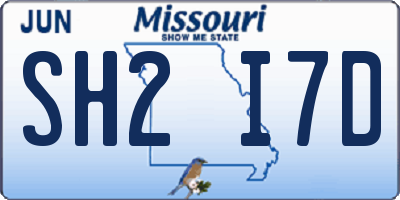 MO license plate SH2I7D