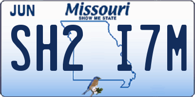 MO license plate SH2I7M