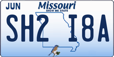 MO license plate SH2I8A