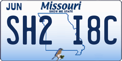 MO license plate SH2I8C