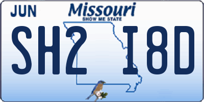 MO license plate SH2I8D