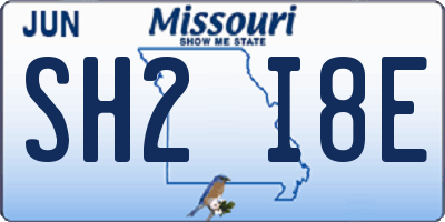 MO license plate SH2I8E