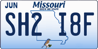 MO license plate SH2I8F