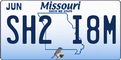 MO license plate SH2I8M