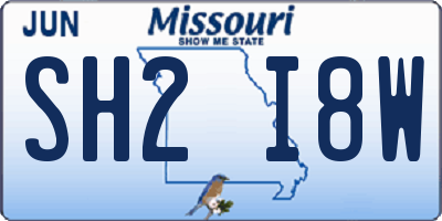 MO license plate SH2I8W
