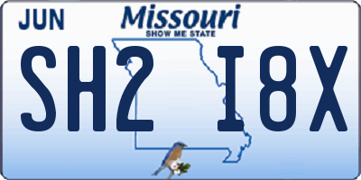 MO license plate SH2I8X