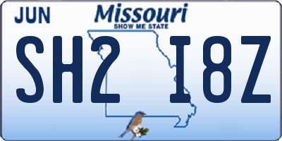 MO license plate SH2I8Z