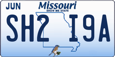 MO license plate SH2I9A