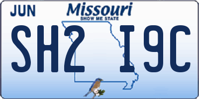 MO license plate SH2I9C