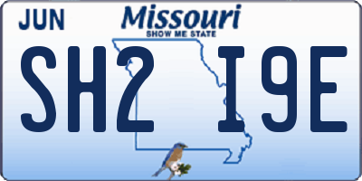 MO license plate SH2I9E