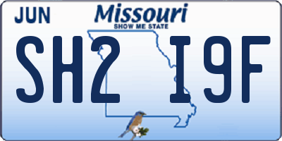 MO license plate SH2I9F