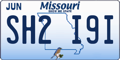 MO license plate SH2I9I