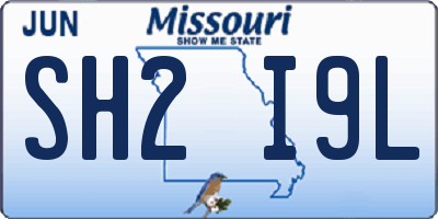 MO license plate SH2I9L