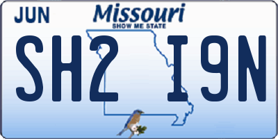 MO license plate SH2I9N