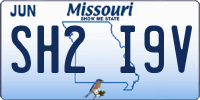 MO license plate SH2I9V