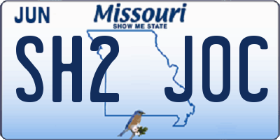 MO license plate SH2J0C