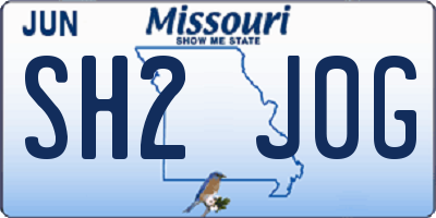 MO license plate SH2J0G