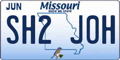MO license plate SH2J0H