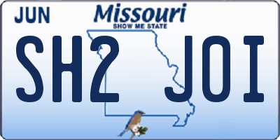 MO license plate SH2J0I
