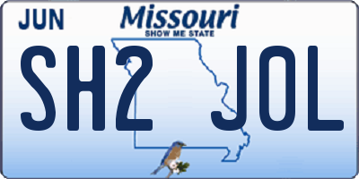 MO license plate SH2J0L