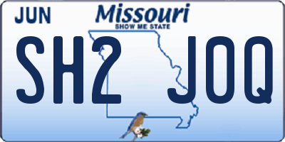 MO license plate SH2J0Q