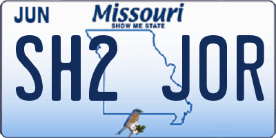 MO license plate SH2J0R