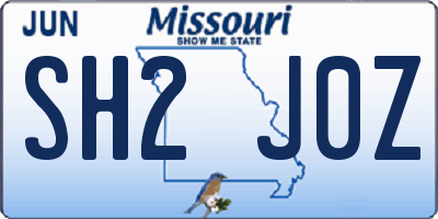 MO license plate SH2J0Z