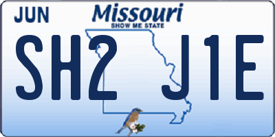 MO license plate SH2J1E