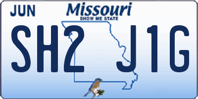 MO license plate SH2J1G