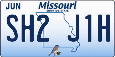 MO license plate SH2J1H