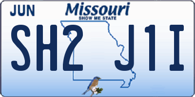 MO license plate SH2J1I