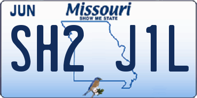 MO license plate SH2J1L