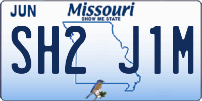 MO license plate SH2J1M