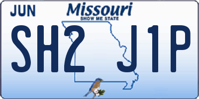 MO license plate SH2J1P