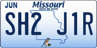 MO license plate SH2J1R