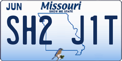 MO license plate SH2J1T