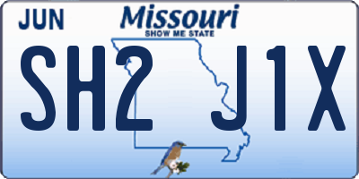 MO license plate SH2J1X