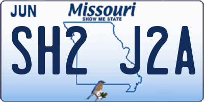 MO license plate SH2J2A