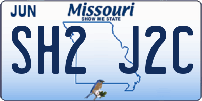 MO license plate SH2J2C
