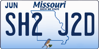 MO license plate SH2J2D