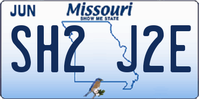 MO license plate SH2J2E