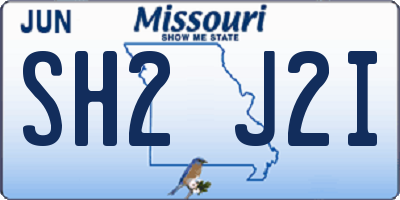 MO license plate SH2J2I