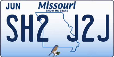 MO license plate SH2J2J
