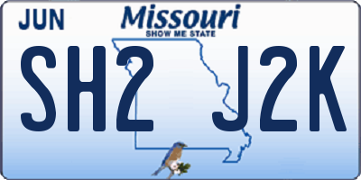 MO license plate SH2J2K
