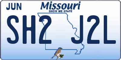 MO license plate SH2J2L