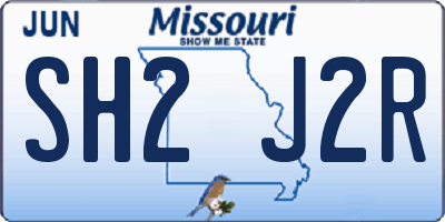 MO license plate SH2J2R