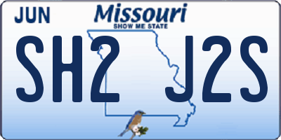 MO license plate SH2J2S