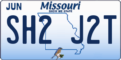 MO license plate SH2J2T