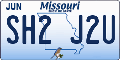 MO license plate SH2J2U