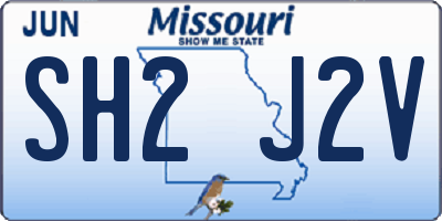 MO license plate SH2J2V